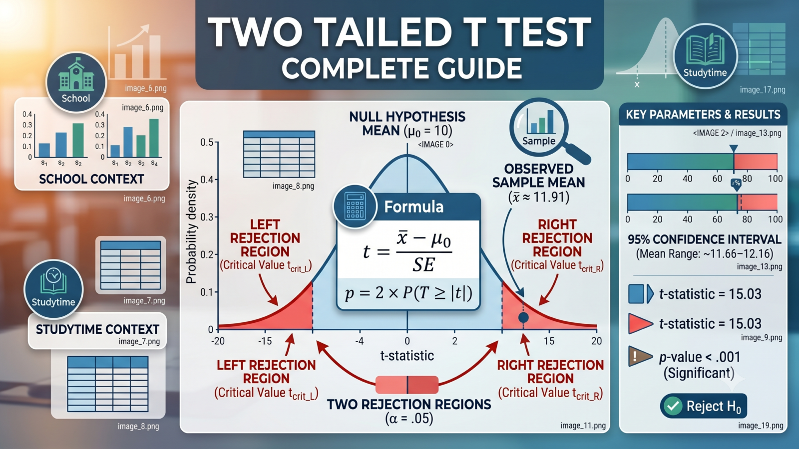 Two Tailed T Test: Formula, P Value, Critical Value, SPSS, Python, R and Excel Guide