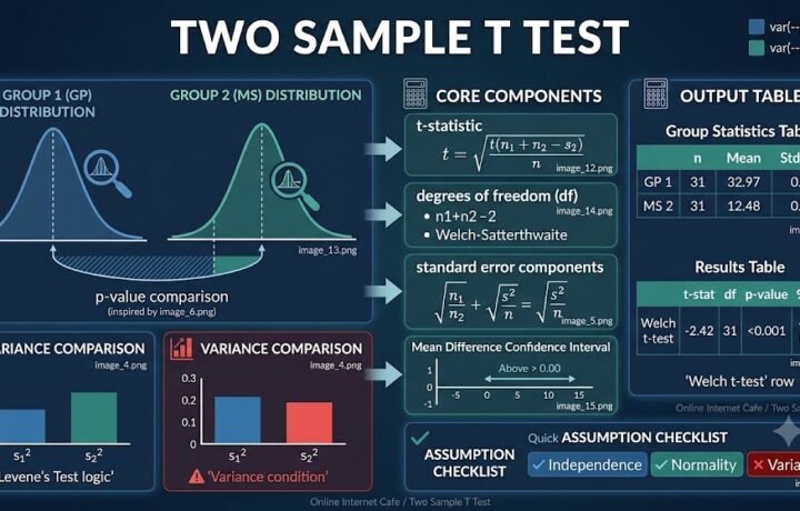 Two Sample T Test: Formula, Example, Welch Test, Degrees of Freedom and Interpretation guide image