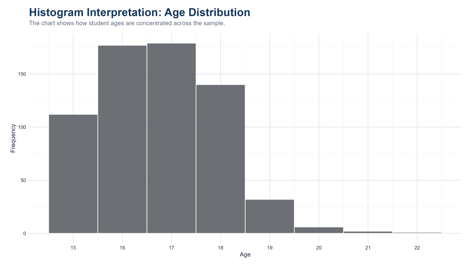 R Age Distribution Histogram R age histogram distribution for student sample