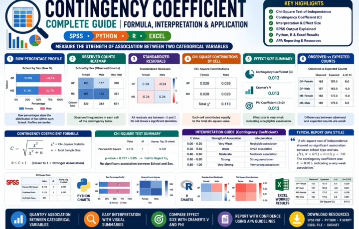 Contingency Coefficient: Formula, Interpretation, SPSS, Python, R and Excel Guide guide image