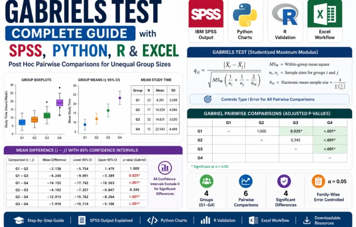 Gabriels Test: Formula, Interpretation, SPSS, Python, R and Excel Guide guide image