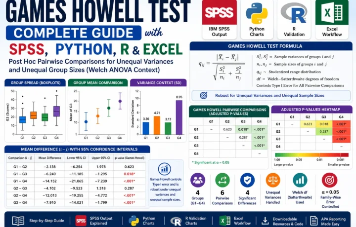 Games Howell Test: Formula, Interpretation, SPSS, Python, R and Excel Guide guide image