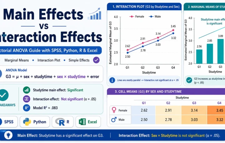 Main Effects vs Interaction Effects: Formula, Interpretation, SPSS, Python, R and Excel Guide guide image