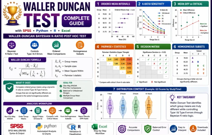 Waller Duncan Test: Formula, Interpretation, SPSS, Python, R and Excel Guide guide image