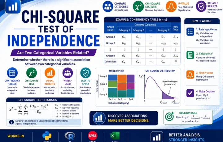 Chi Square Test of Independence: Formula, Example, Calculator, Python, R, SPSS and Excel Guide guide image