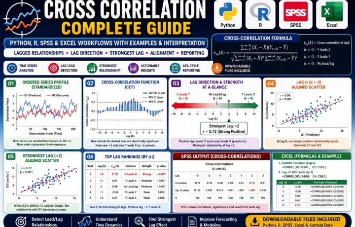 Cross Correlation: Python, R, SPSS and Excel Complete Guide guide image