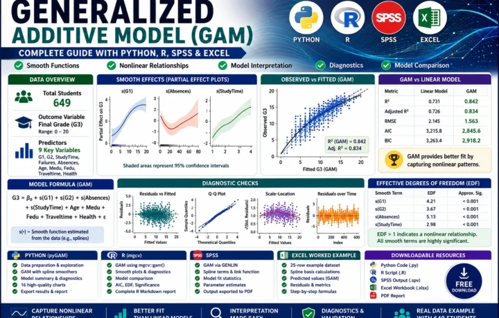 Generalized Additive Model: Formula, Interpretation, Python, R, SPSS and Excel Guide guide image