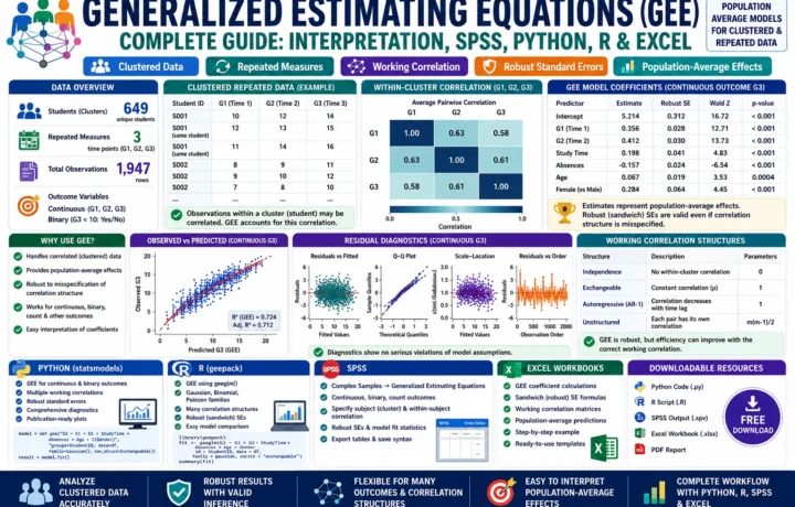 Generalized Estimating Equations: Formula, Interpretation, SPSS, Python, R and Excel Guide guide image