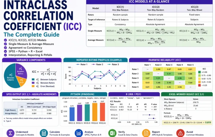 Intraclass Correlation Coefficient: ICC Formula, Interpretation, SPSS, Python, R and Excel Guide guide image