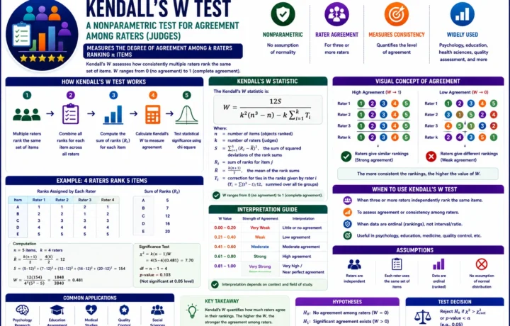 Kendall’s W Test: 7 Essential Steps, Formula and Worked Example guide image