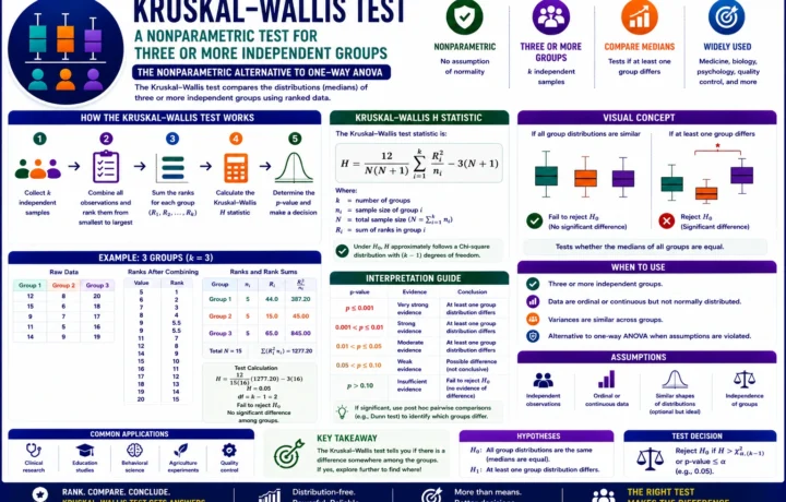 Kruskal Wallis Test: Formula, Interpretation, Python, R, SPSS and Excel Guide guide image