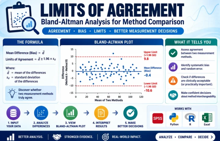 Limits of Agreement: 7 Essential Steps, Formula, Confidence Intervals and Worked Example guide image