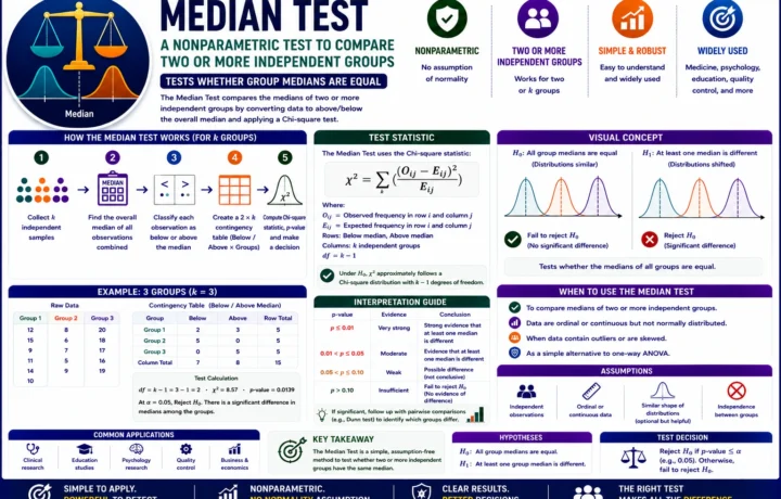 Median Test: Formula, Interpretation, Python, R, SPSS and Excel Guide guide image