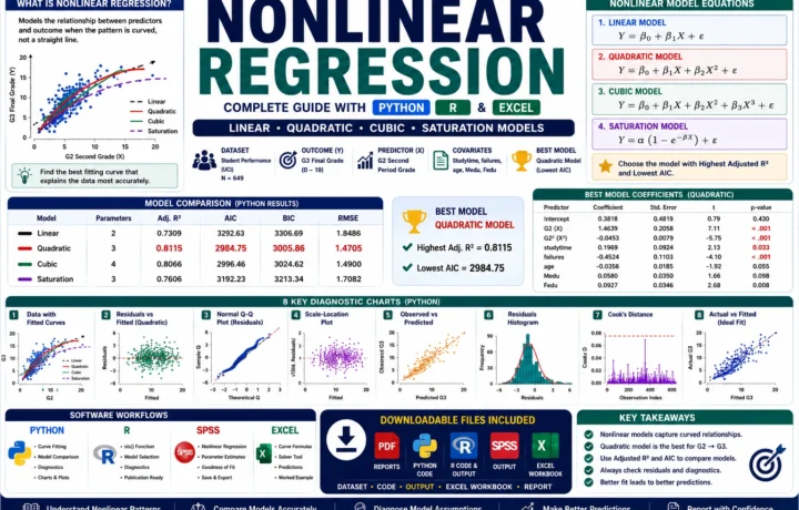 Nonlinear Regression: Formula, Interpretation, Python, R and Excel Guide guide image