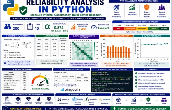 Reliability Analysis in Python: 7 Essential Steps, Cronbach’s Alpha and Bootstrap CI guide image