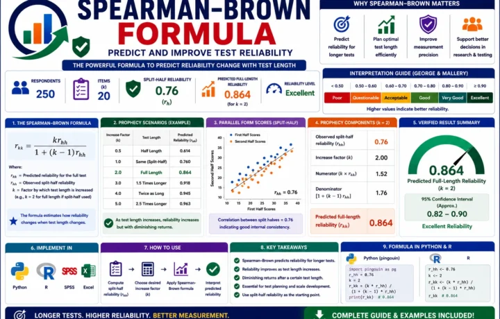 Spearman Brown Formula: 7 Essential Steps, Worked Example and Interpretation guide image