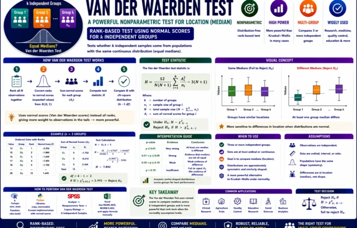 Van der Waerden Test: 7 Essential Steps, Formula and Worked Example guide image