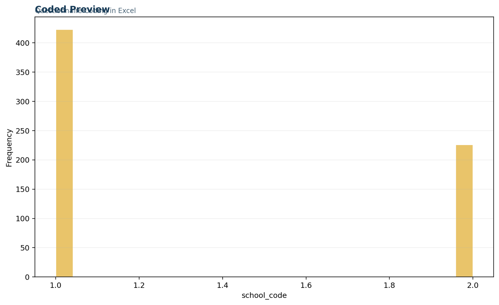 Questionnaire Coding in Excel: Variable-type map